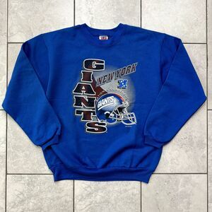 Vintage 90s New York Giants Sweatshirt Men L Blue 1996 NFC Super Bowl USA